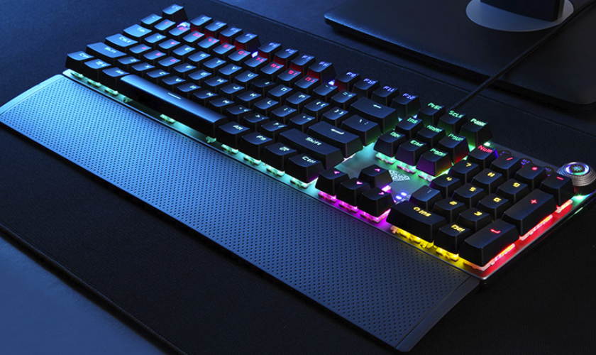 AULA F2088 All  Anti-ghosting Keys, Ergonomic Design, Cool Exterior  USB Wired Real Black Mechanical Gaming Keyboard-Elite Version and White Color Backlit