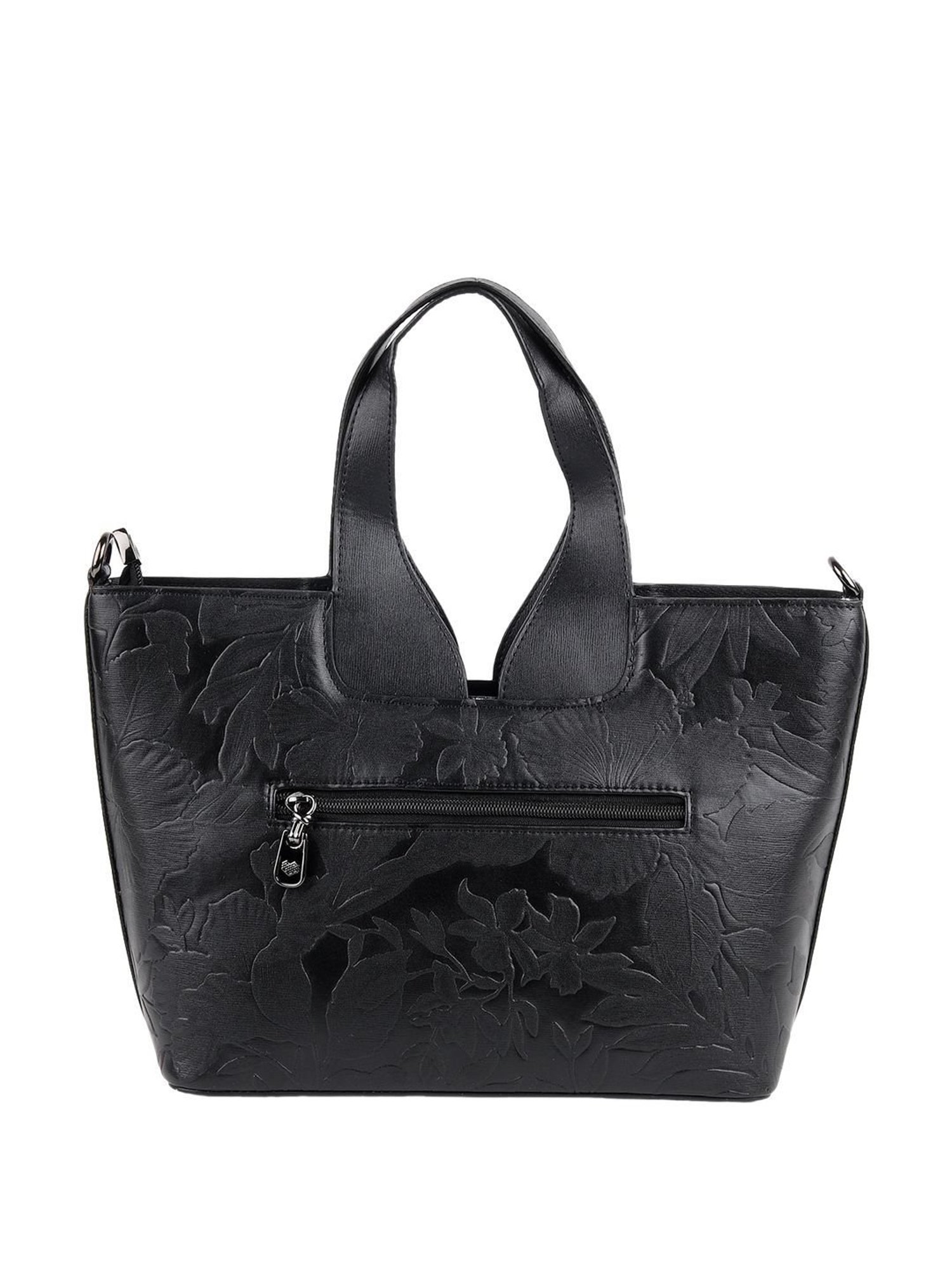 Odette Black Floral Tote Handbag