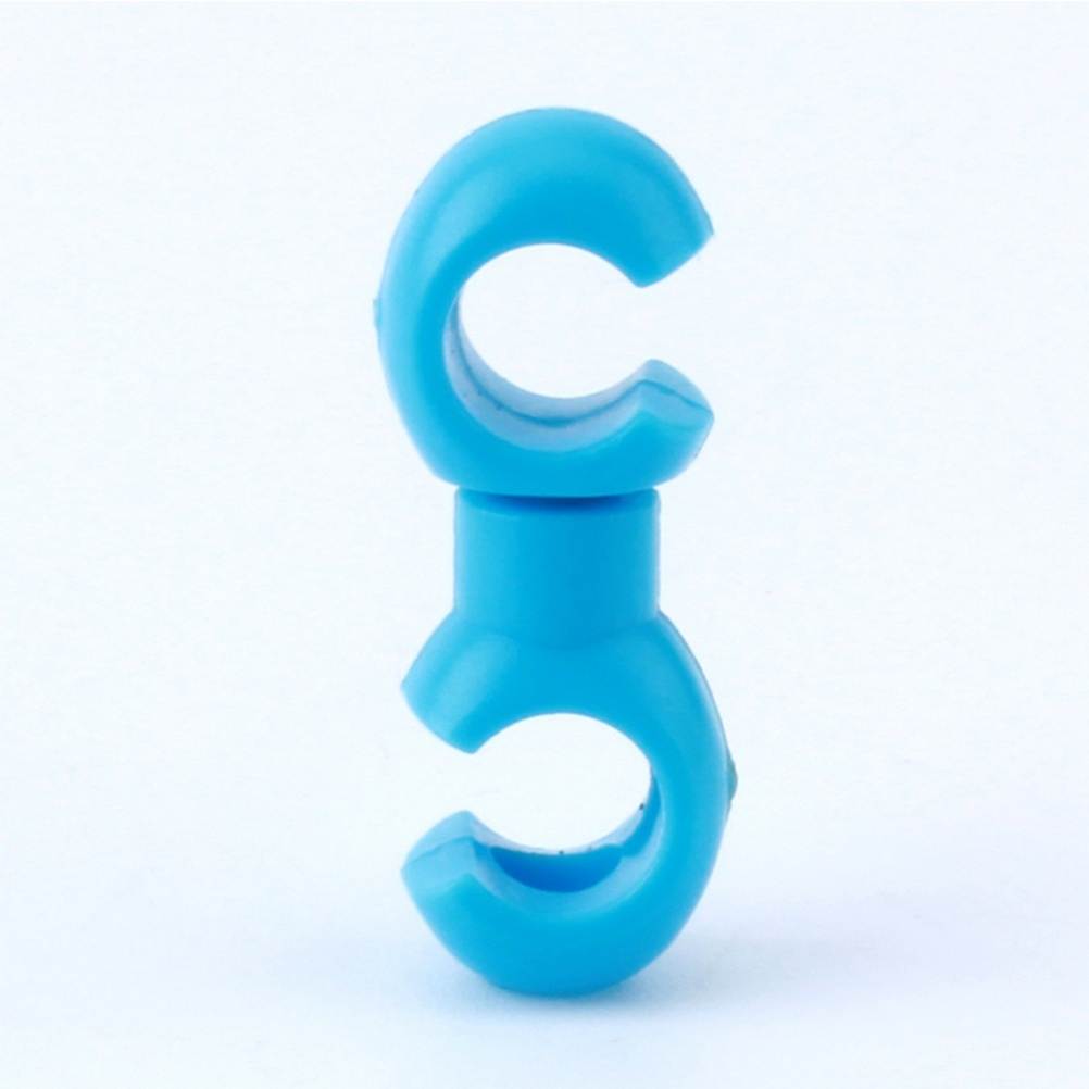 10pcs Bike Road Handcuffs Shape Clips Housing Hose Guide for Brake Cable Derailleur Line Case Rotatable Clasps(Blue)