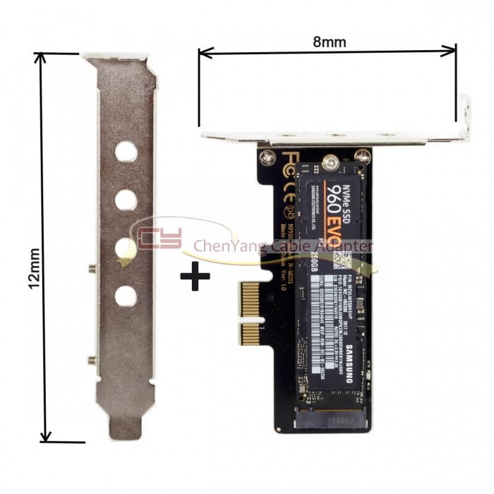 CY Low Profile PCI-E 3.0 x4 Lane to M.2 NGFF M-Key SSD Nvme AHCI PCI Express Adapter Card