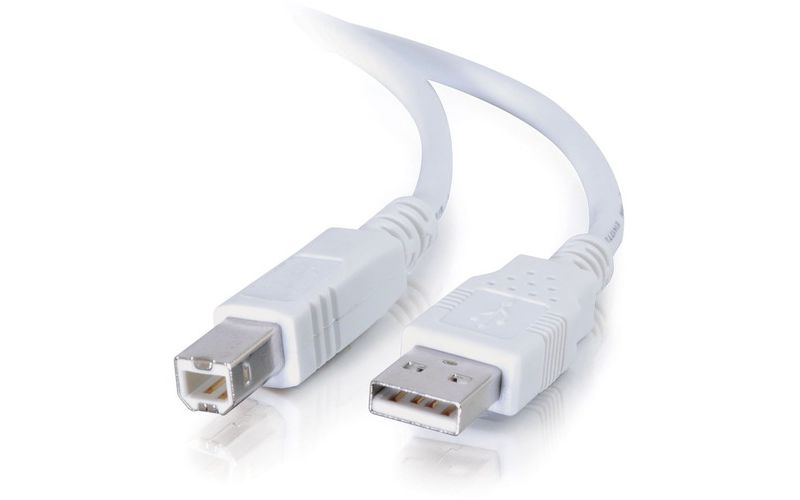 C2G 2m USB A to B Cable - Printer Cable - USB Cable - USB 2.0 - 6ft White - Type A Male - Type B Male - 6ft - White
