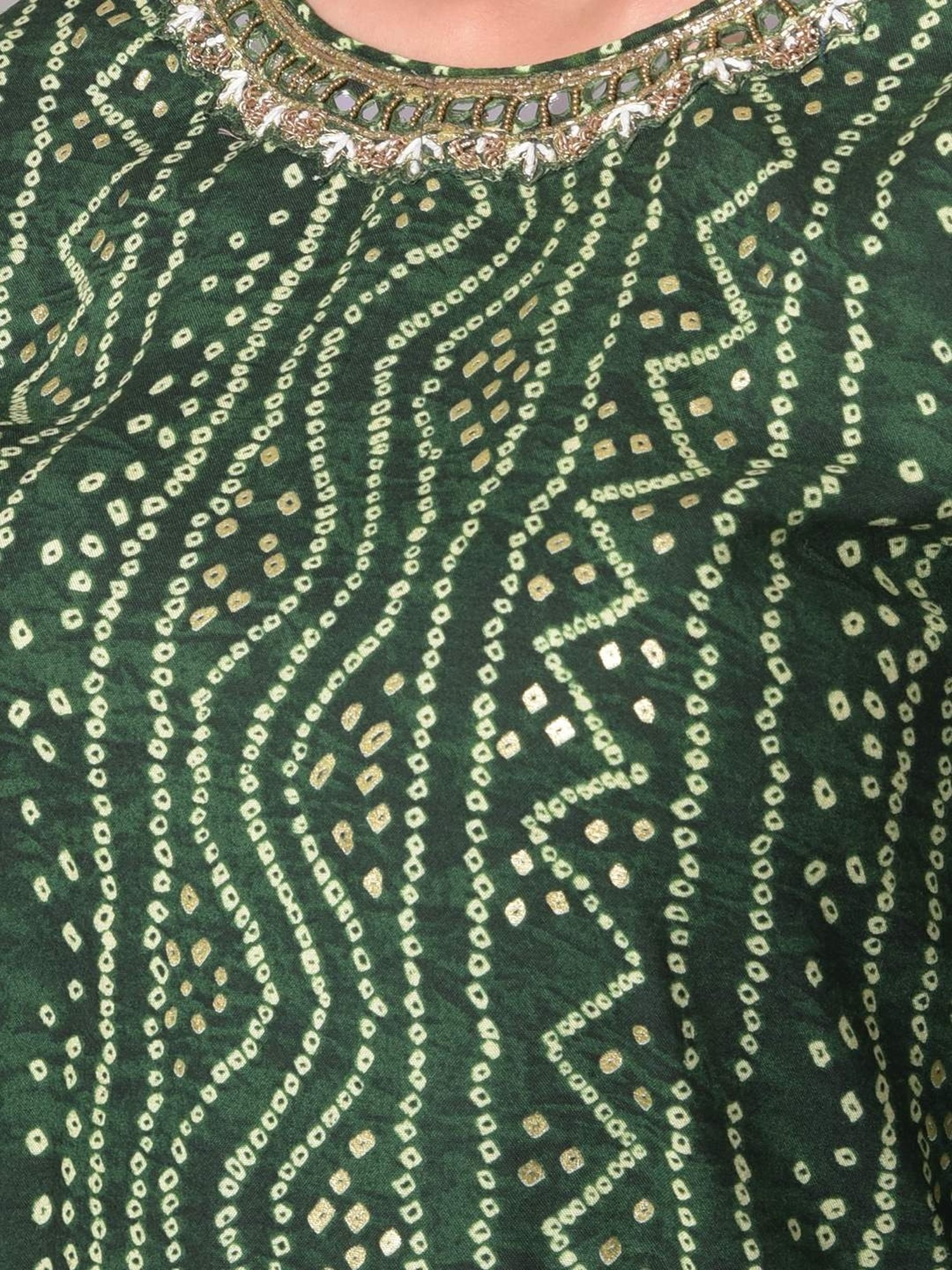 Dollar Missy Green Printed Straight Kurta