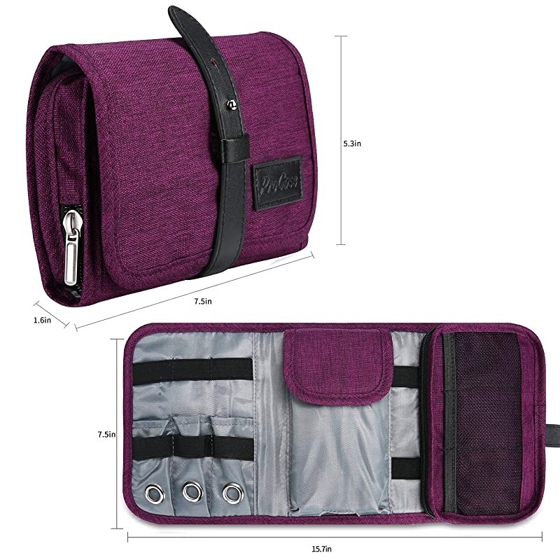 Travel Gadgets Organizer Bag, Universal Electronic Accessories Cable Roll-Up Pouch Portable Gear Storage Carrying Cover for Cords SD Memory Cards Earphone Hard Drive &ndash;Purple