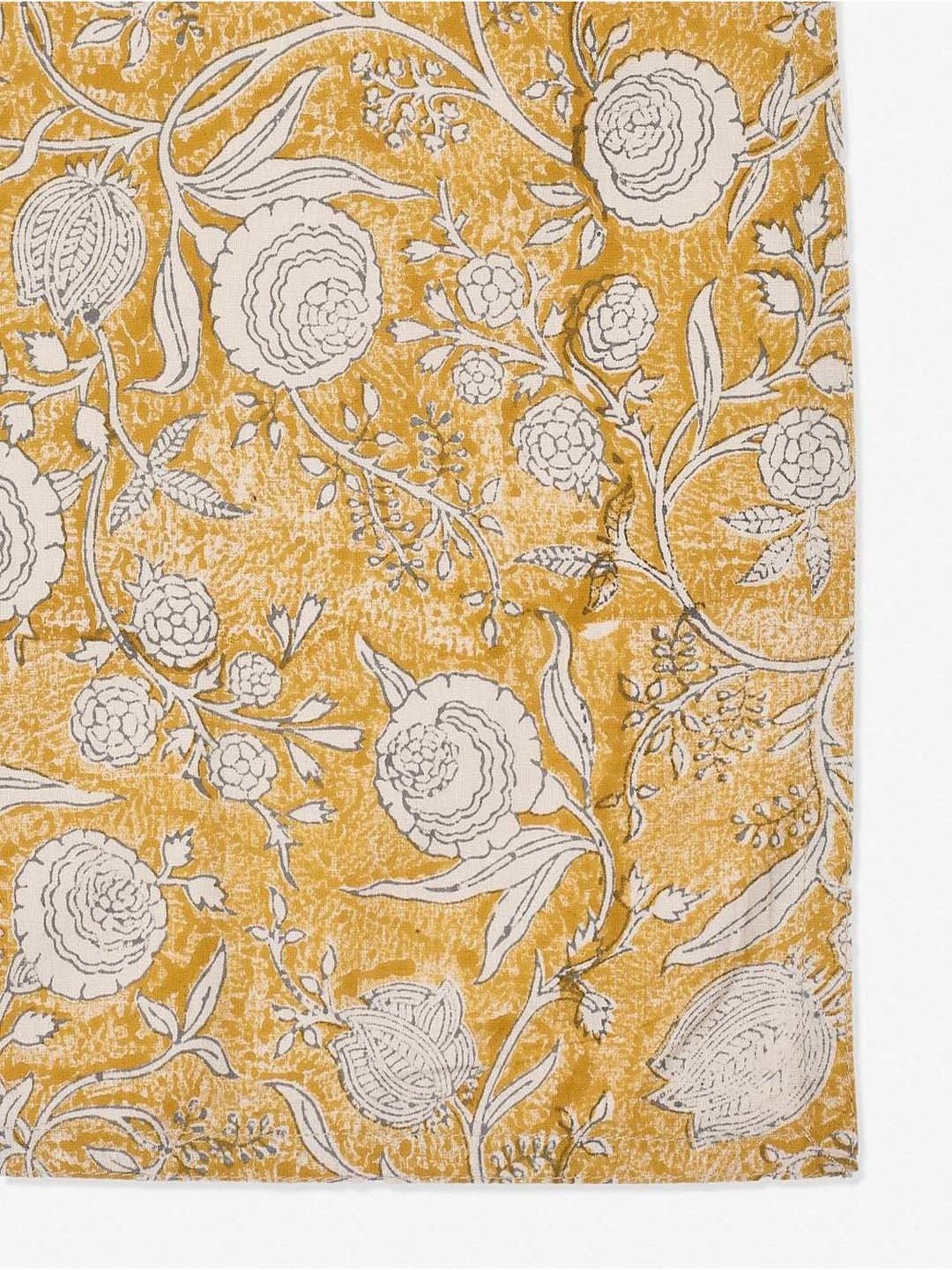 Fabindia Yellow Cotton 180 TC Single Bed Sheet With Pillow Cover