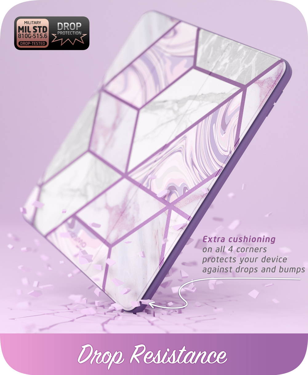 i-Blason Cosmo Case for New iPad 7th Generation, iPad 10.2 2019 Case, Full-Body Trifold with Built-in Screen Protector Protective Smart Cover with Auto Sleep/Wake & Pencil Holder (Blue)