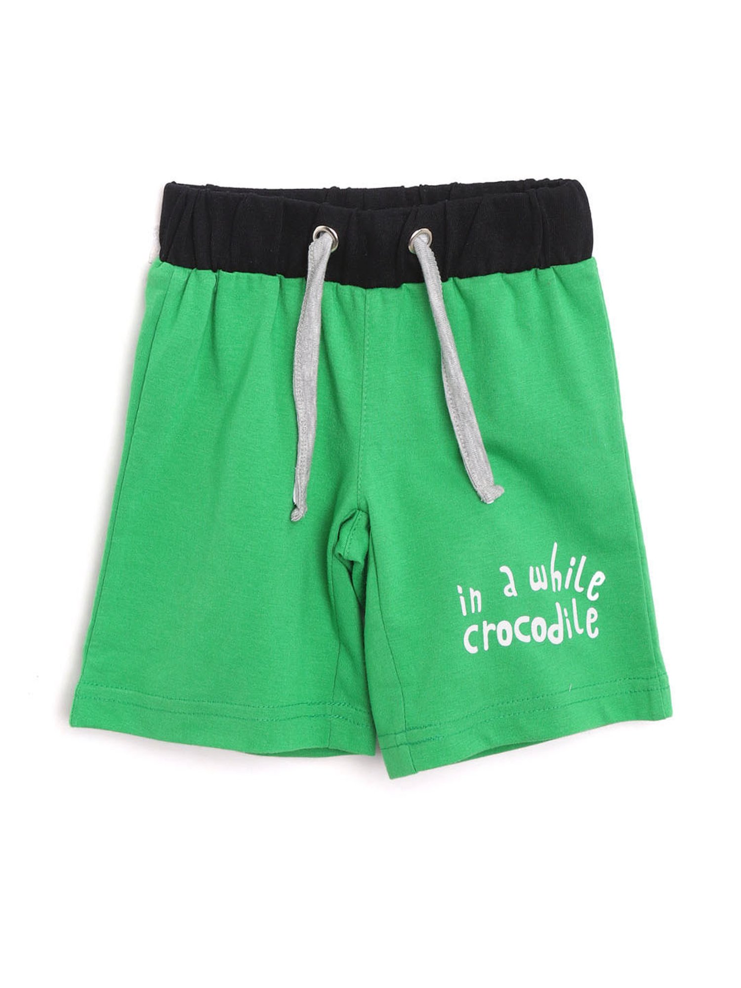 Lazy Shark Kids Grey & Green Printed  T-Shirt with  Shorts