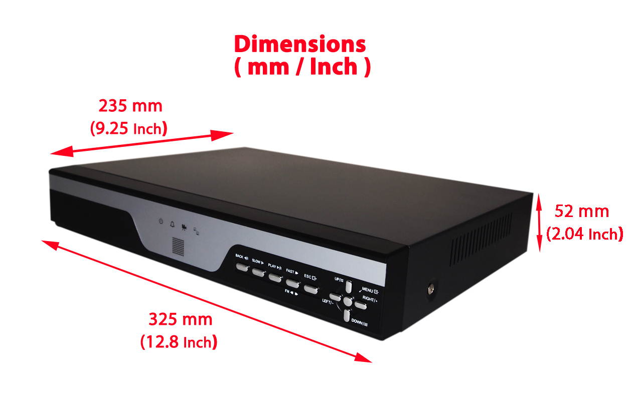 Evertech 16Ch DVR with 8TB Hard Drive H.264 High-Definition Hybrid TVI AHD CVI Analog Home Office Standalone CCTV Security Digital Video Recorder w/8TB HDD Installed and Pre-Configured