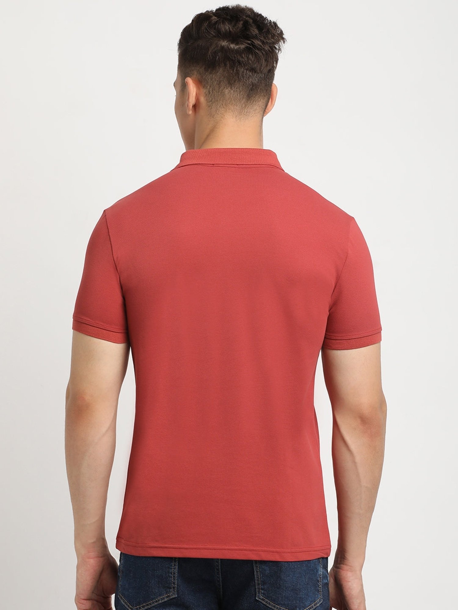 The Bear House Red Slim Fit Polo T-Shirt
