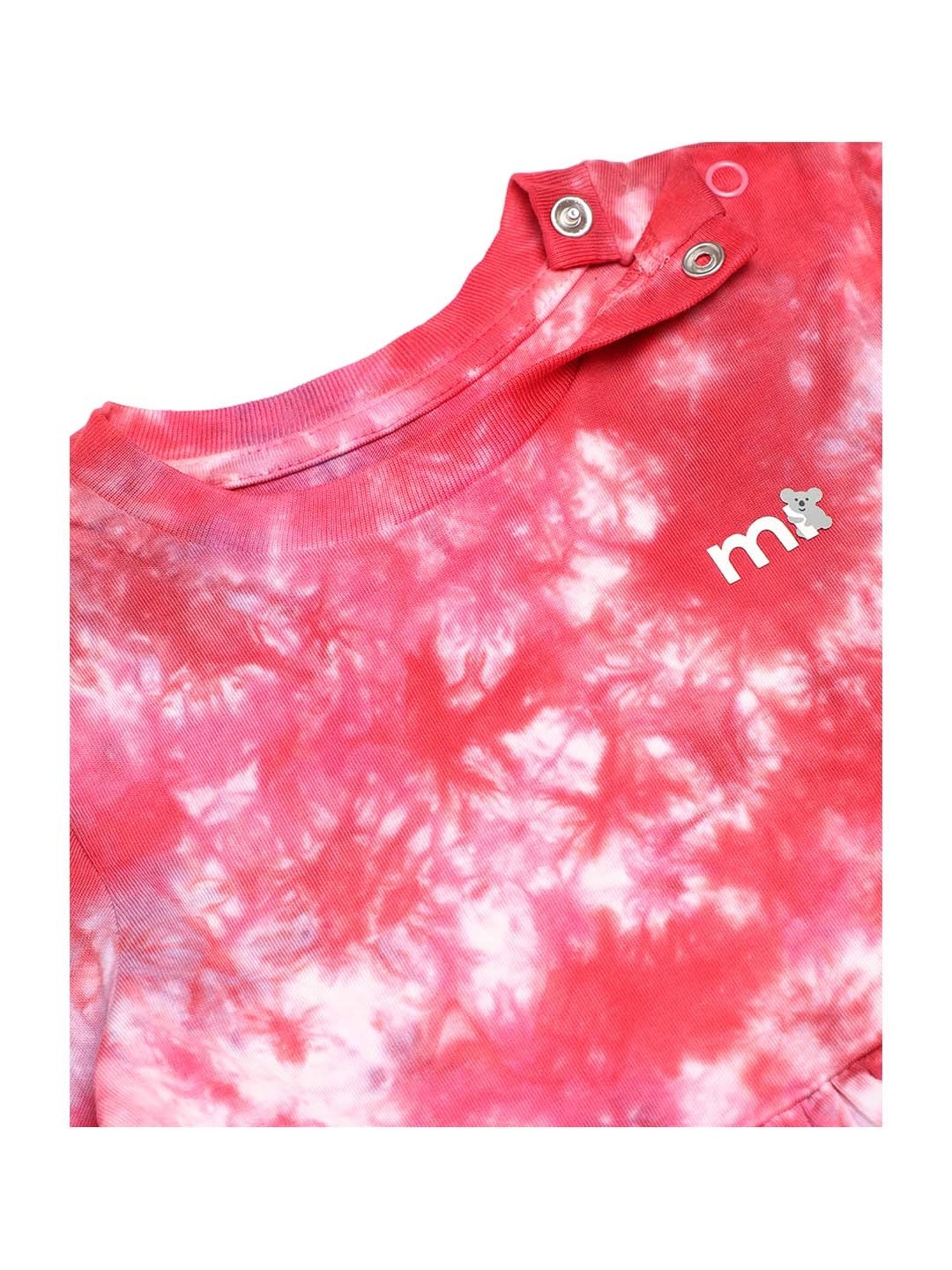 MiArcus Kids Red & White Cotton Over Dyed Full Sleeves Top