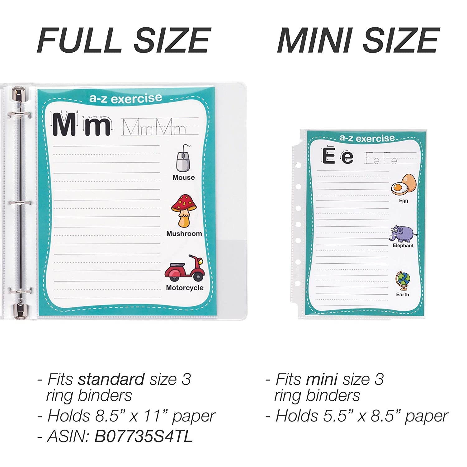 Samsill 100 Mini Clear Heavyweight Sheet Protectors, Top Loading 7 Hole 5.5 x 8.5 Inch Page Protectors for Mini Ring Binders, Archival Safe, Bulk 100 Pack
