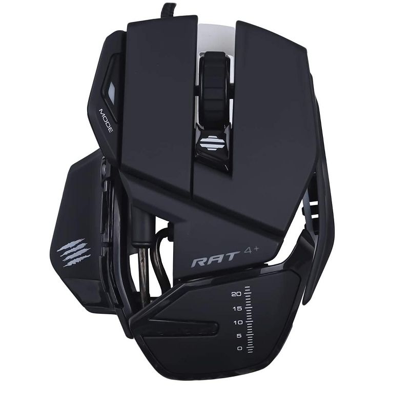 Mad Catz The Authentic R.A.T. 4+ Optical Gaming Mouse, Black ( MR03MCAMBL00 )