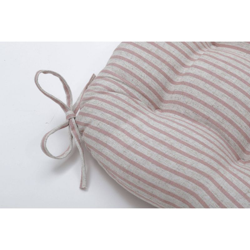 Set of 2 Harlow Stripe Blush Reversible Chair Pad - Pillow Perfect