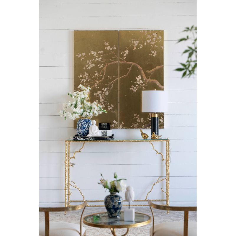 Set of 2 Cherry Blossom Panel Wall Arts Rose Gold - A&B Home