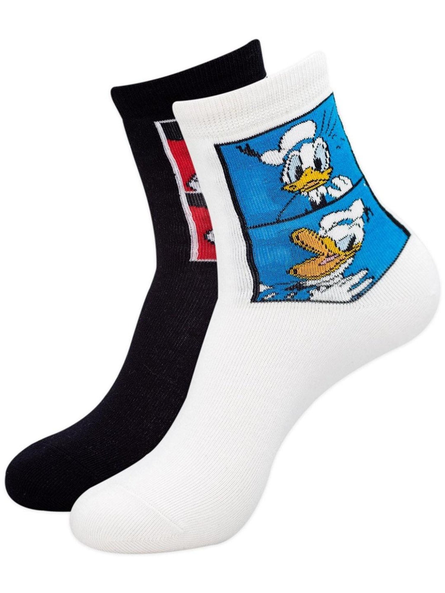BALENZIA Black & White Cartoon Socks (Pack of 2)