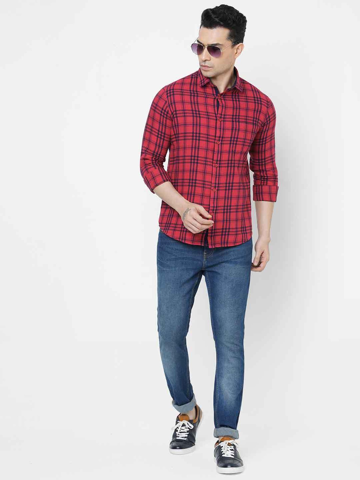 SOLEMIO Red Checks Shirt