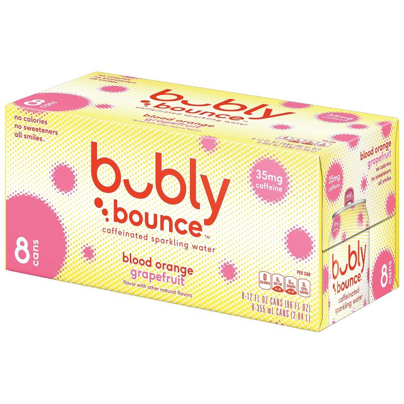 bubly bounce Blood Orange Grapefruit Sparkling Water - 8pk/12 fl oz Cans