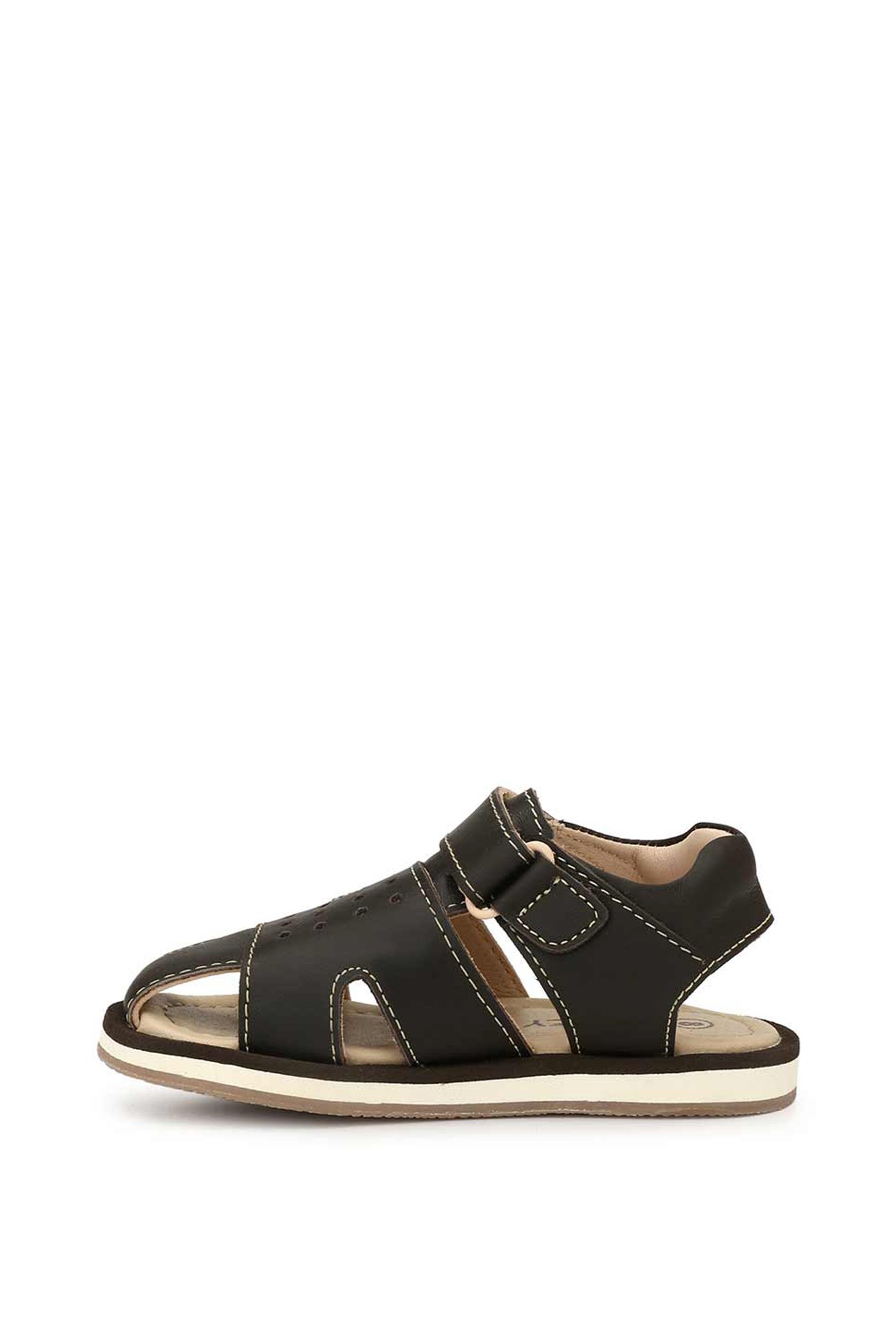 Tuskey Kids Coffee Leather Sandals