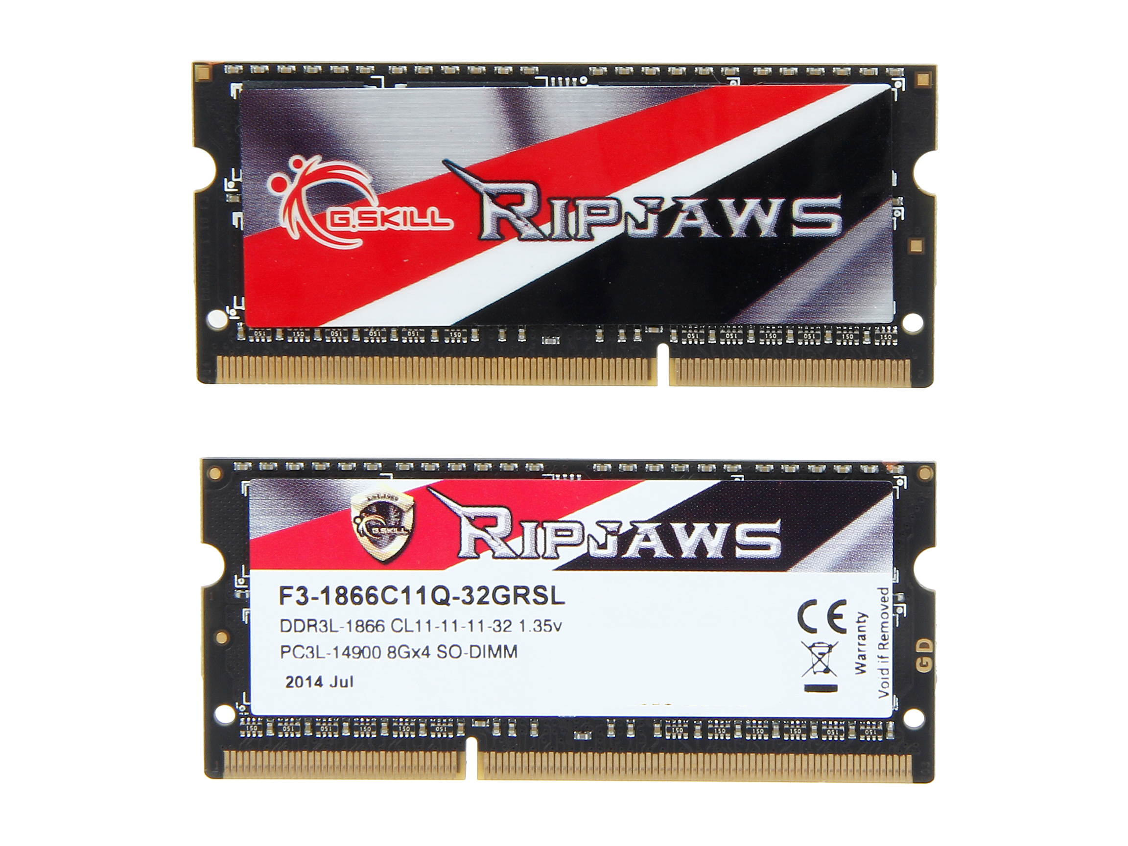 G.SKILL Ripjaws 32GB (4 x 8GB) 204-Pin DDR3 SO-DIMM DDR3L 1866 Laptop Memory Model F3-1866C11Q-32GRSL