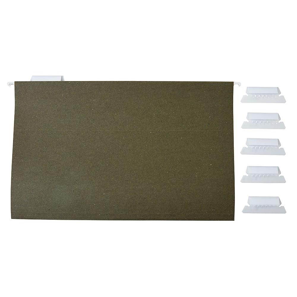 Staples Hanging File Folders 5 Tab Legal Size Standard Green 50/BX TR490853
