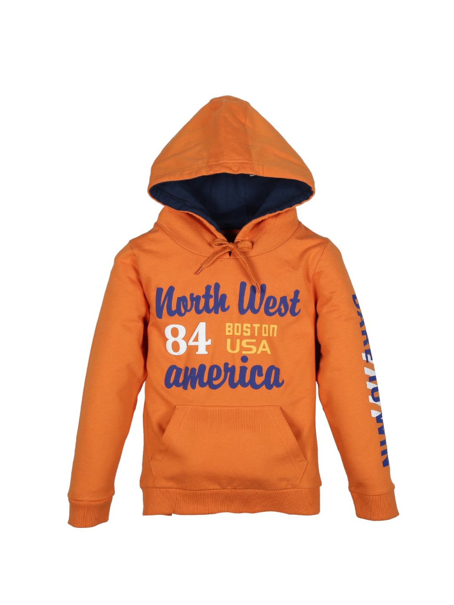 Plum Tree Kids Orange Printed  Hoodies
