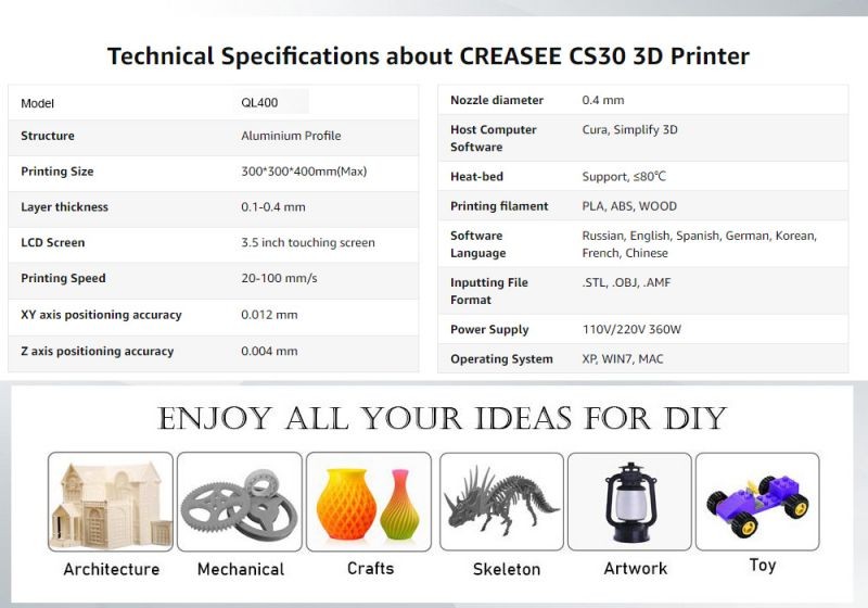 2020 New X5SA Pro 3D Printer High Precision Large Build Size Double Axis External Guide Rail and Titan Extruder, TRONXY 3D Printer