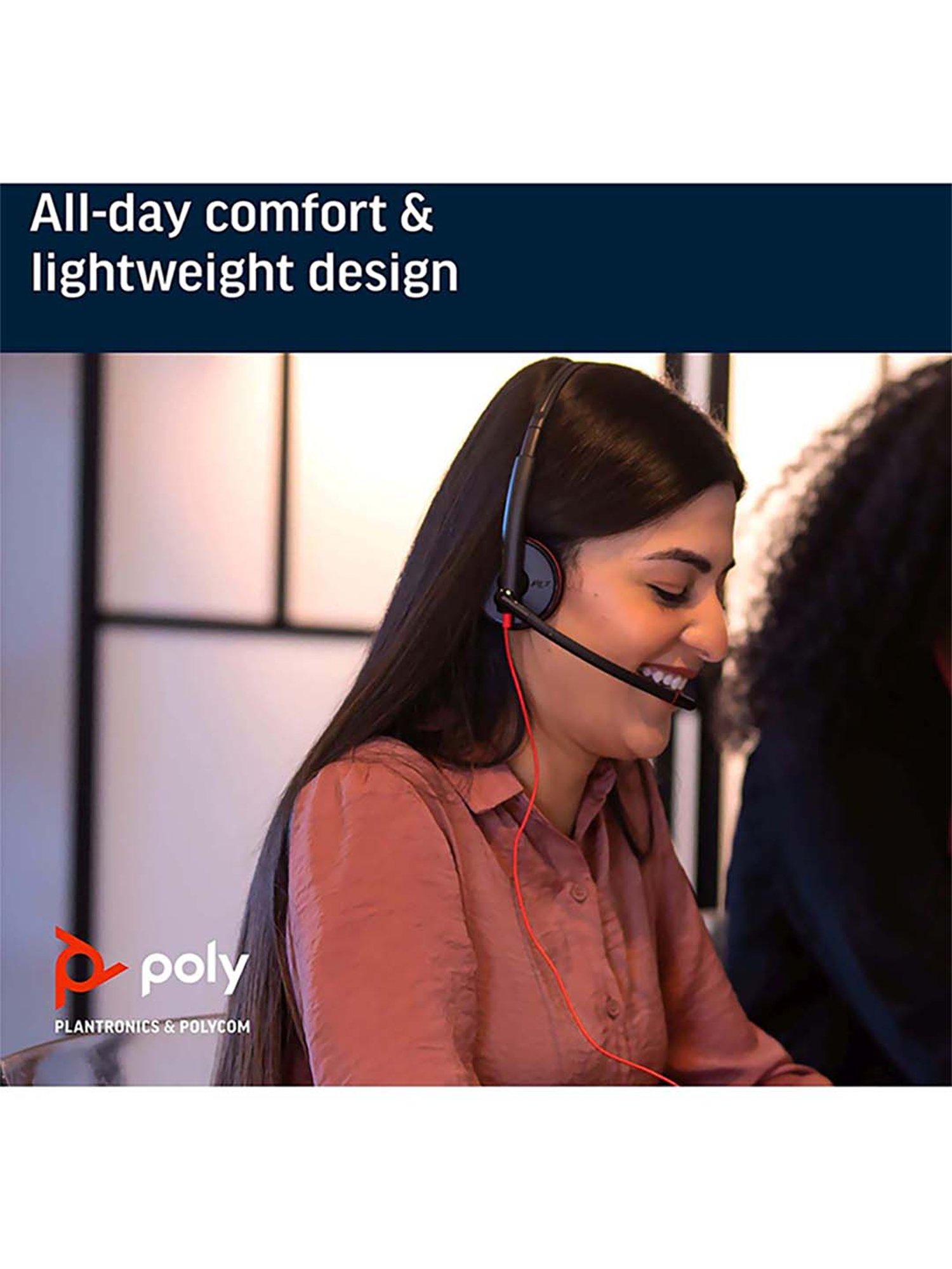 Poly Blackwire 3220 209745-22 Wired Headphone with Microphone (Black)