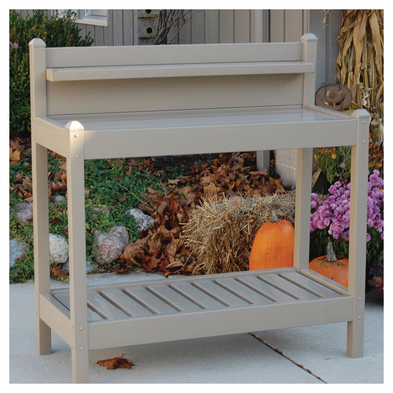 Galvanized Potting Bench Gray - Poly-Tex