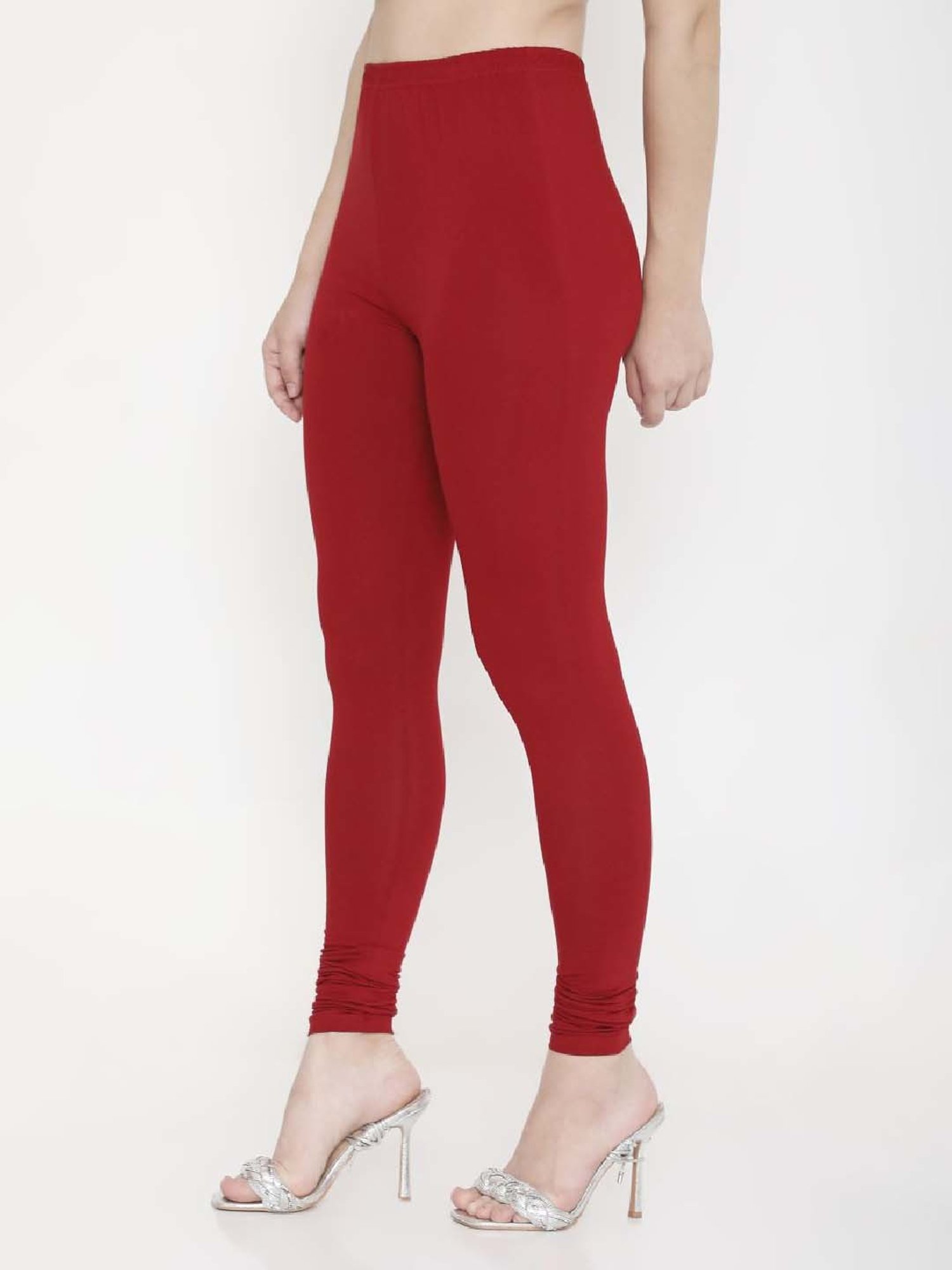 FEELINGS Maroon Plain Churidar Leggings