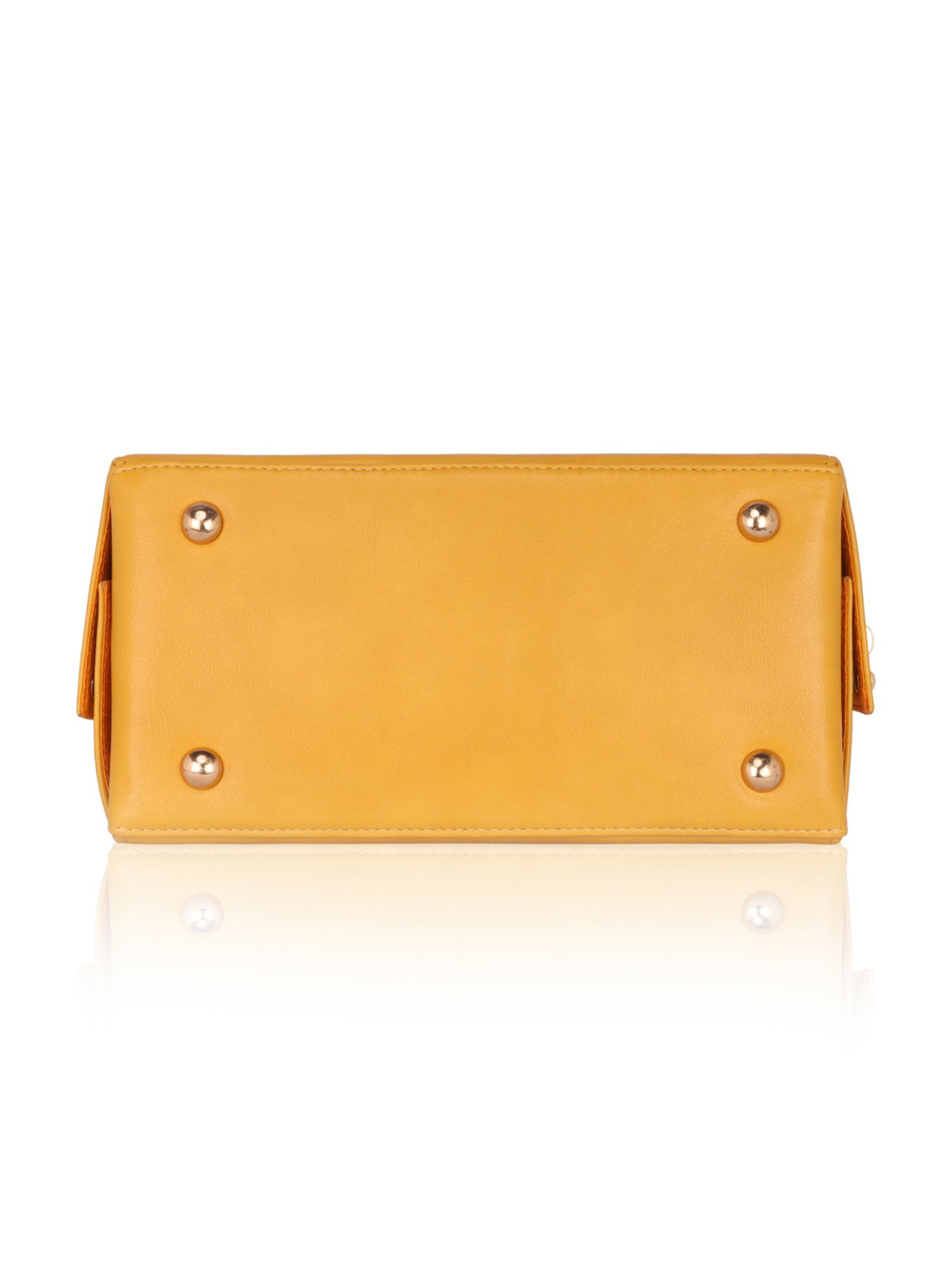 Eume Marigold Yellow Leather Satchel Handbag