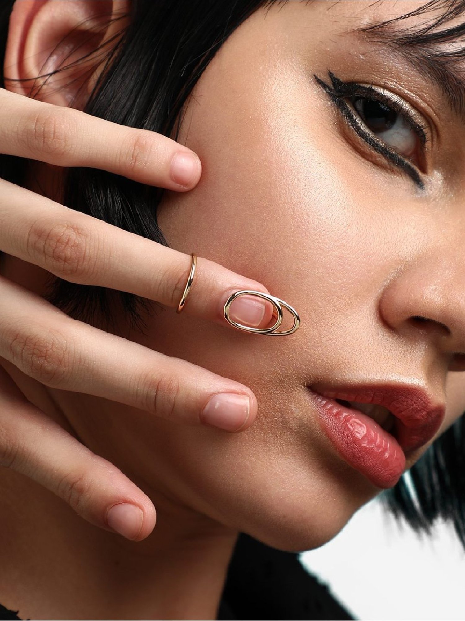 Sohi Gold-Plated Statement Nail Ring