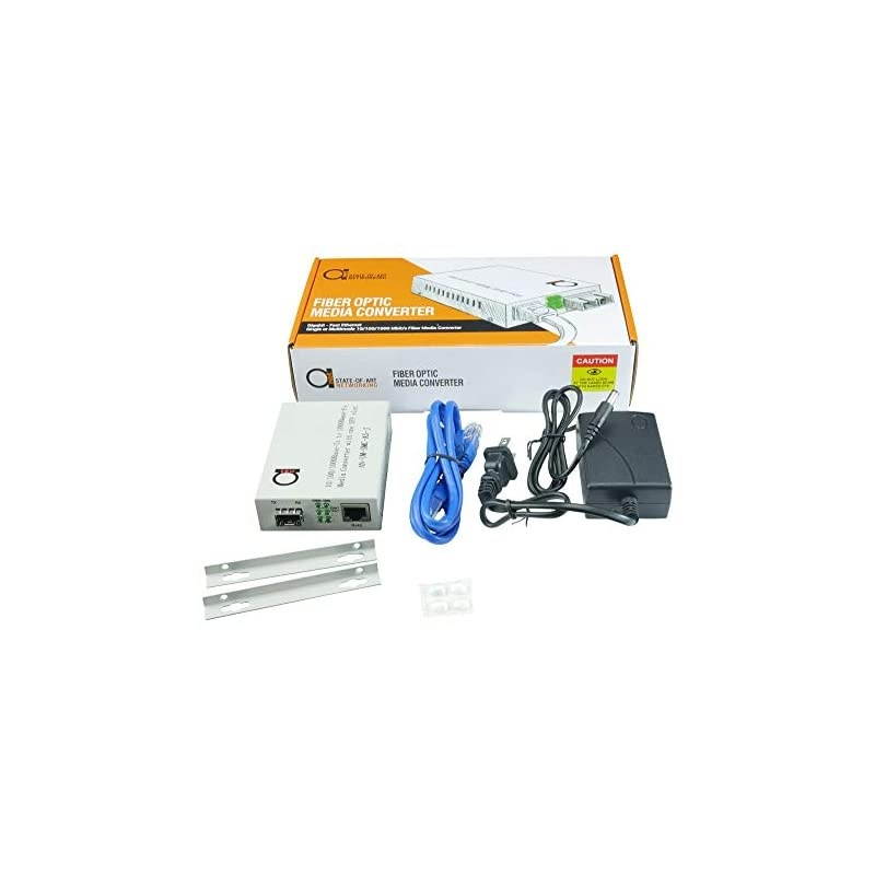 SFP Slot Gigabit Ethernet Fiber Optic Media Converter to UTP Cat5eCat6 101001000 Copper AutoSensing SFP Slot Supporting Any Mini GBICSFP Gigabit Type Jumbo Frame LLF Support