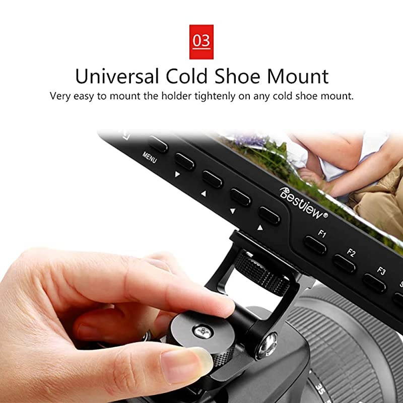 R007 Camera Monitor Mounting Bracket Adjustable Angle 14 Thread Ballhead DSLR Cold Shoe Adapter Attach External Microphone Light Flash Accessories Magic Arm Mini Holder Mount Portable