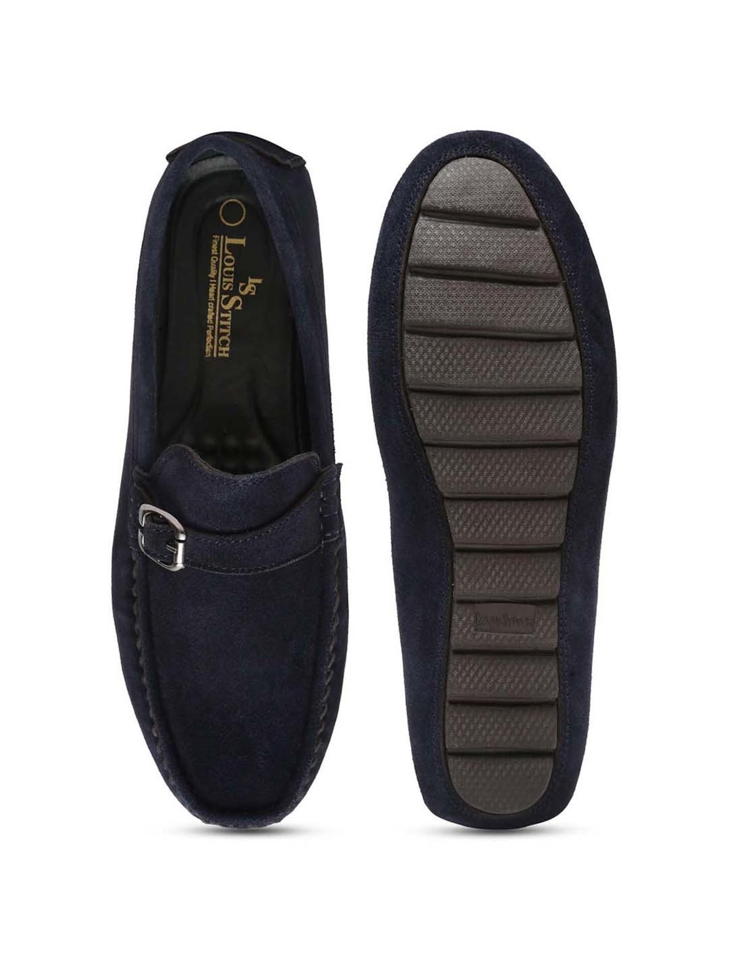 Louis Stitch Men's Federal Blue Monk Shoes