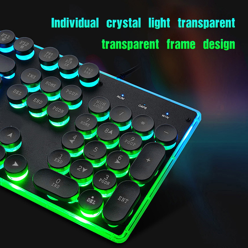 Rainbow backlit gaming keyboard set colorful glowing gaming mouse wired keyboard