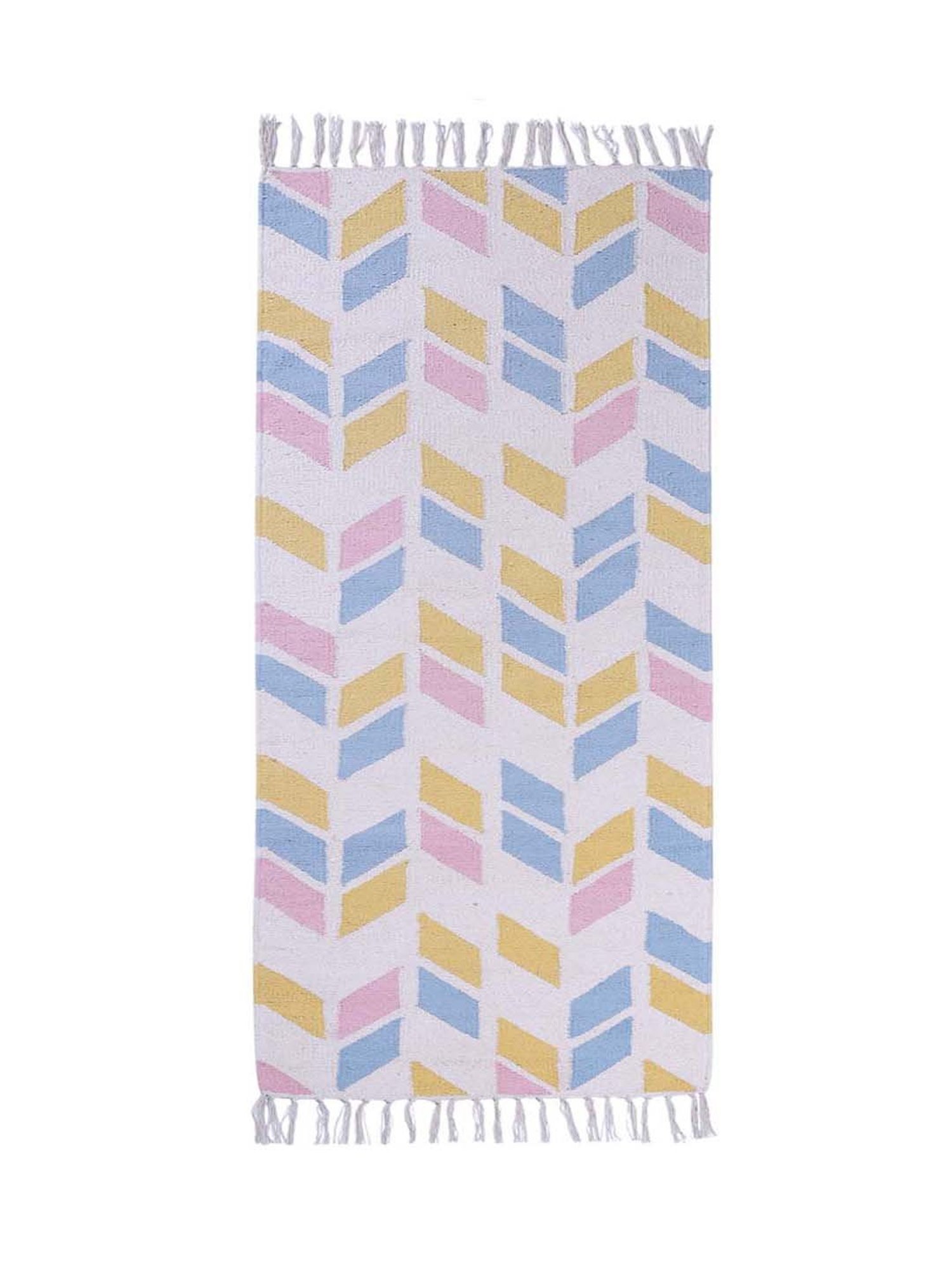 Pequra Multicolored Cotton Floor Covering Jora Runner Rug