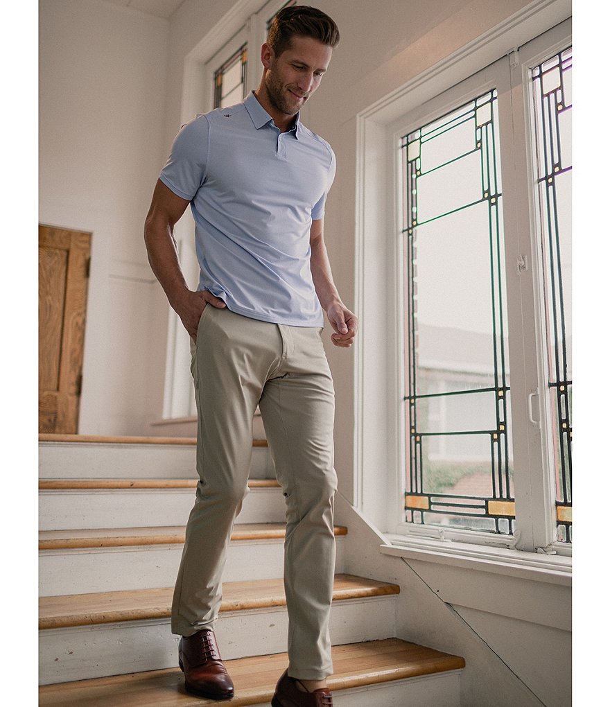 RHONE Slim-Fit Flat-Front Commuter Stretch Pants