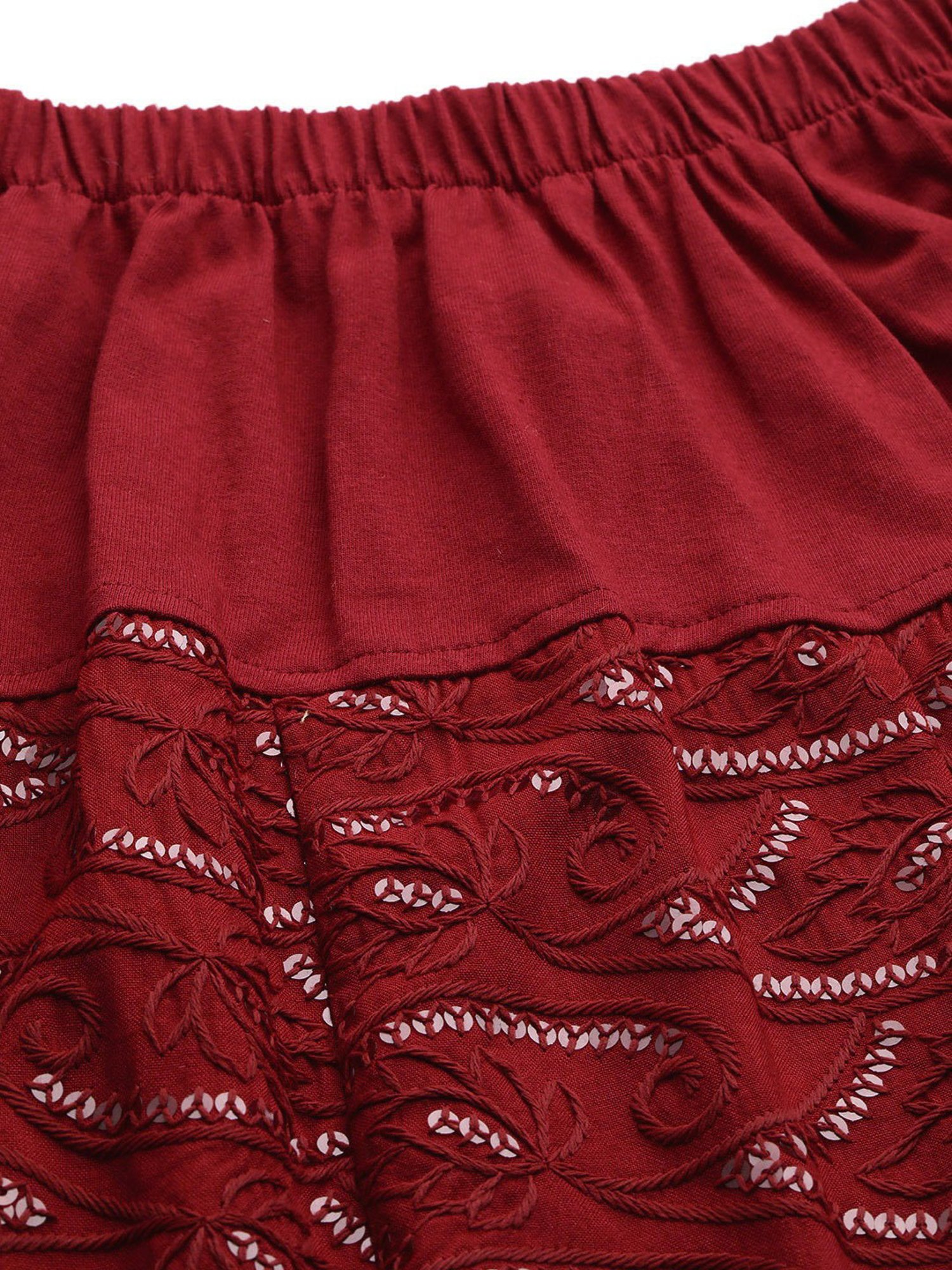 theRebelinme Red Circular Maxi Skirt