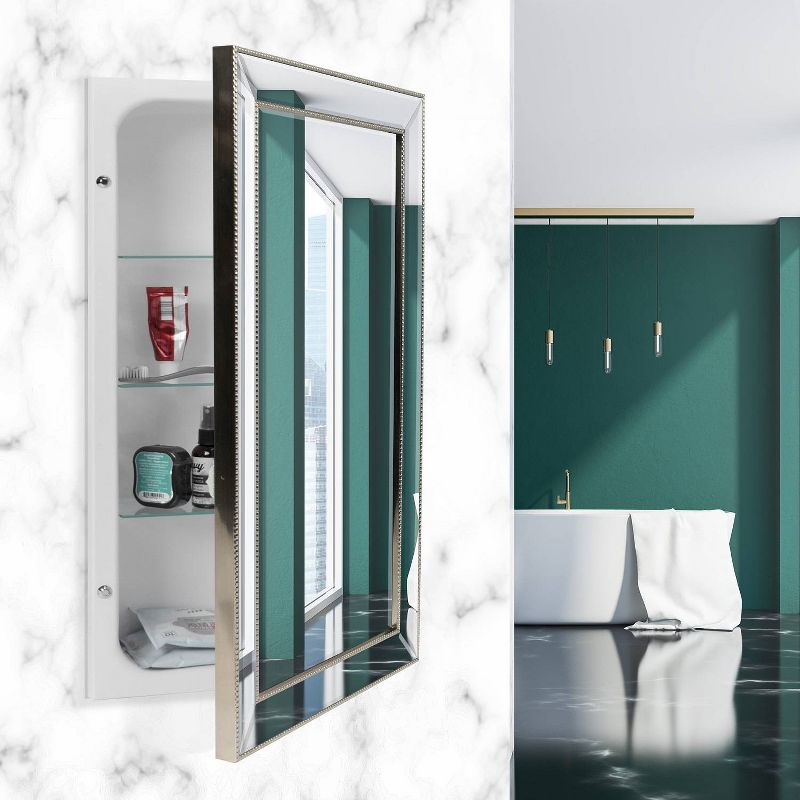 16" x 26" Metro Beaded Recessed Medicine Cabinet - Head West