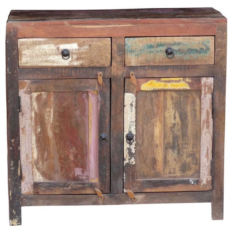 Reclaimed Wood 2-door Sideboard Cabinet - (33H x 35W x 18D )- Natural - Timbergirl