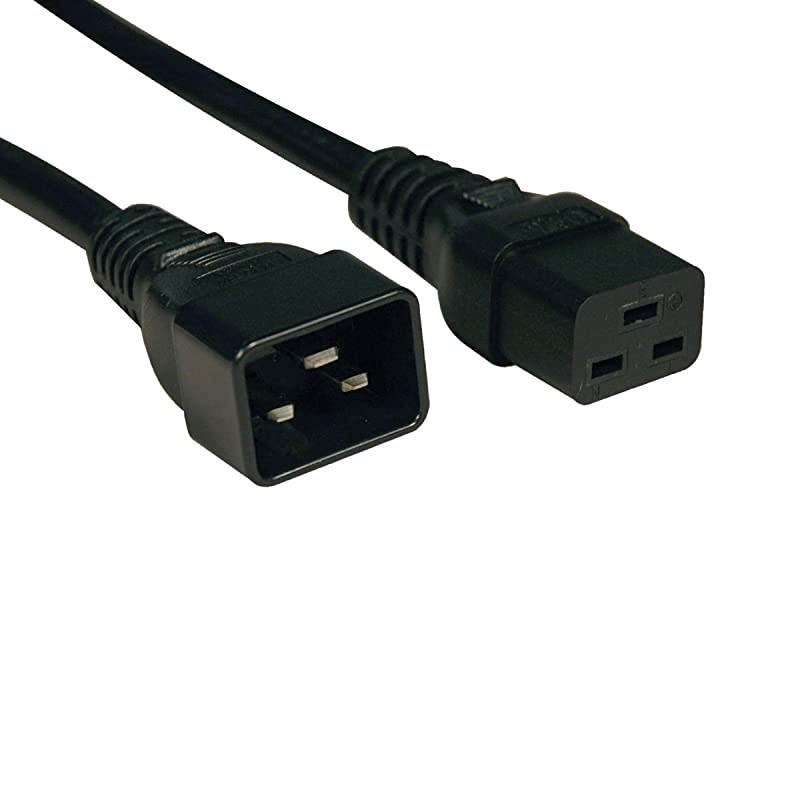 Lite HeavyDuty Computer Power Extension Cord for Servers and Computers 20A 12AWG IEC320C19 to IEC320C20 10ftP036010