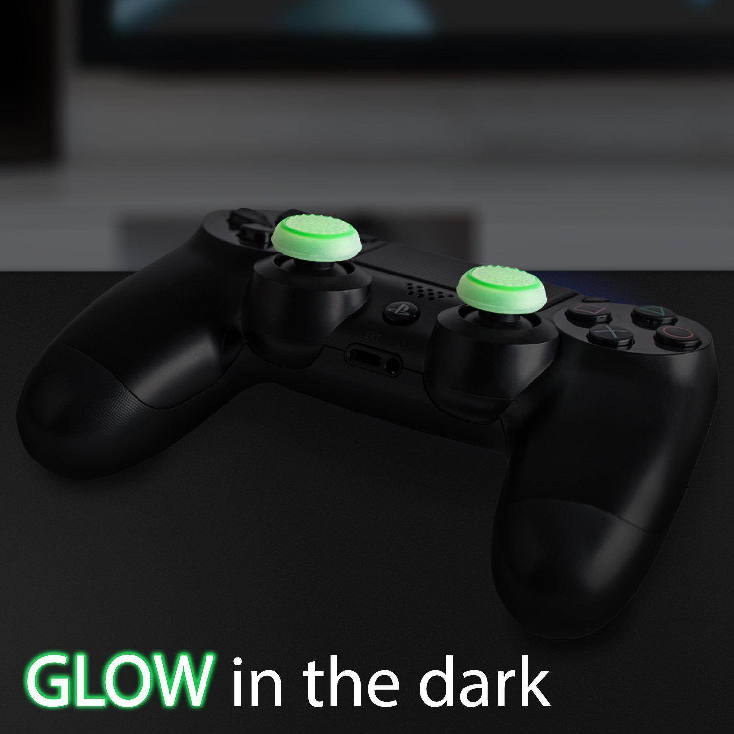 fosmon [set of 8] analog stick joystick controller performance thumb grips for ps4 | ps3 | xbox one, one x, one s, 360 | wii u