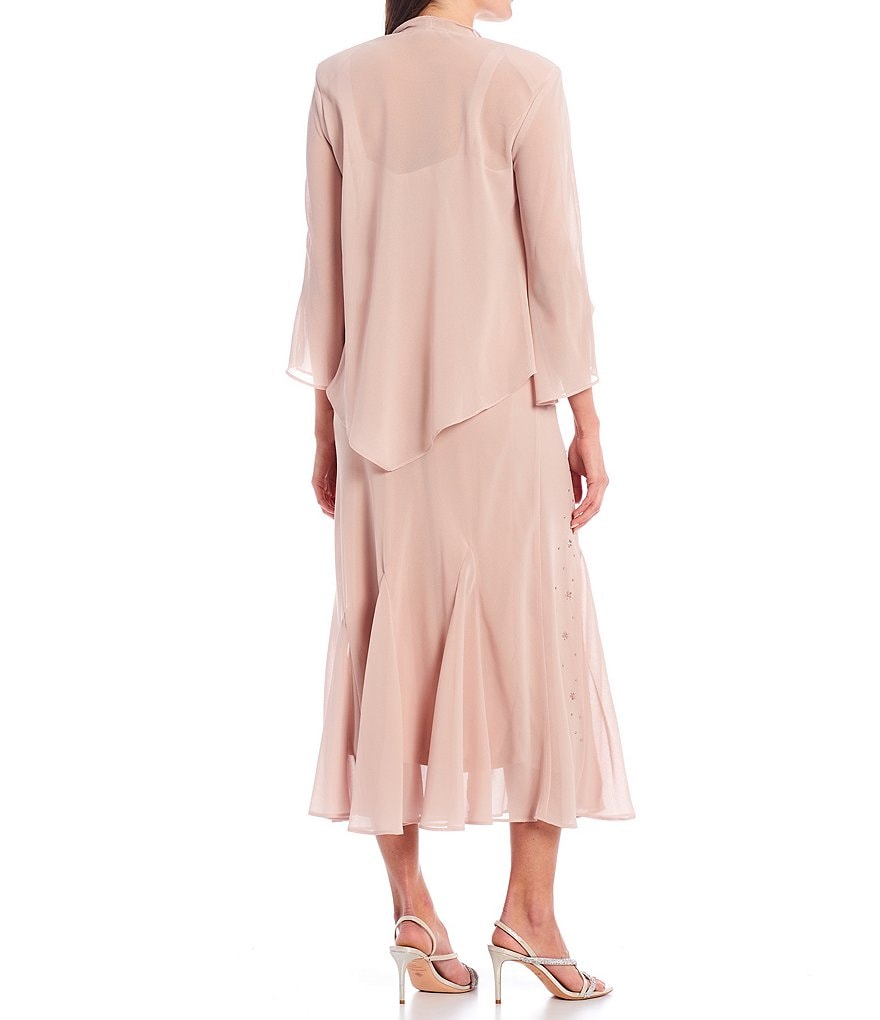 R & M Richards Geometric Jersey Knit 2 Piece Jacket Dress