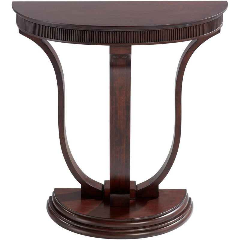 55 Downing Street Bentley 31" Wide Oak Wood Half-Round Console Table