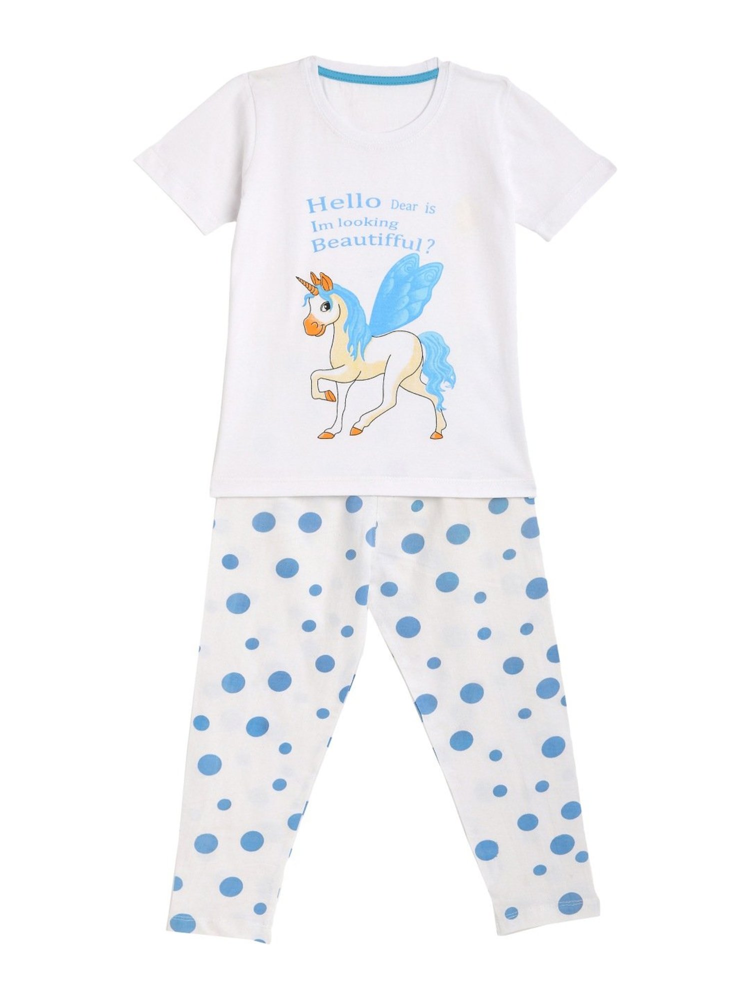 Kids Craft White Cotton Printed T-Shirt & Pants