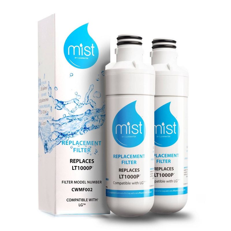 Mist Replacement Refrigerator Water Filter for LG LT1000P, MDJ64844601, Kenmore 46-9980 (3pk)