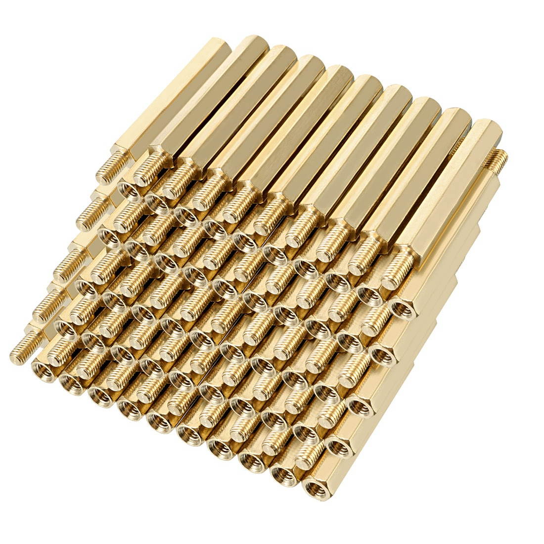 100pcs M3 30+6mm Female Male Thread Brass Hex Standoff Spacer Screws PCB Pillar