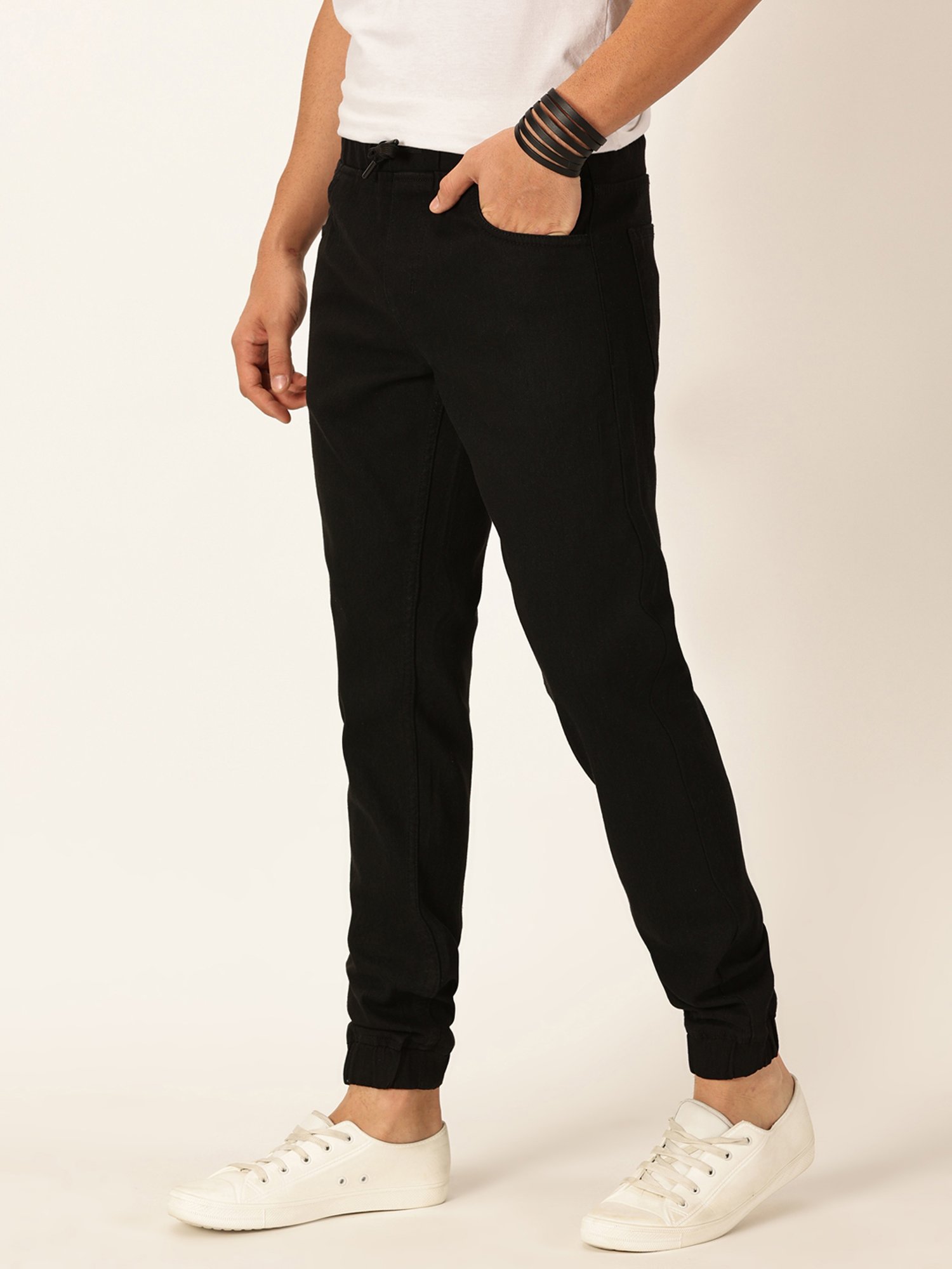 Thomas Scott Black Relaxed Fit Lightly Washed Jogger Jeans
