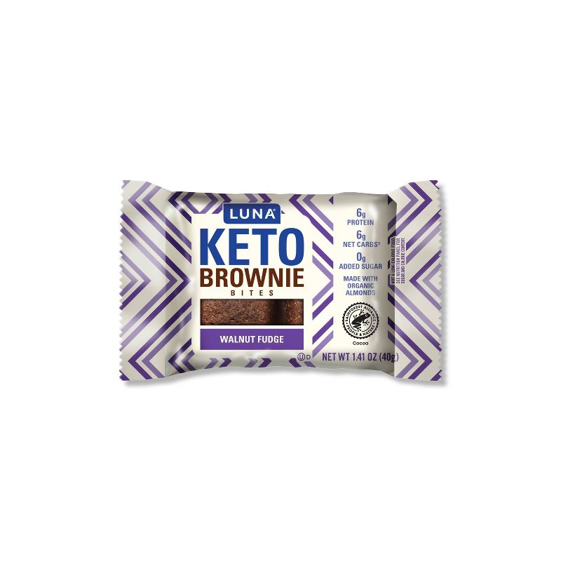Luna Keto Brownie Bites Walnut Fudge - 4pk