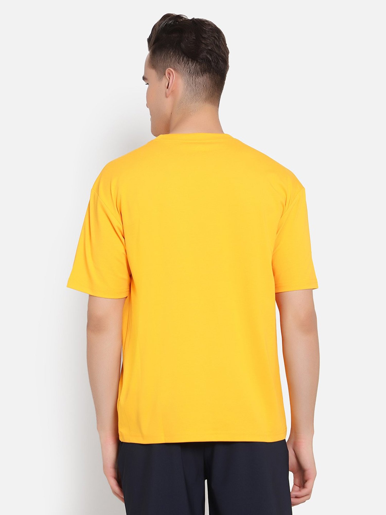 Anta Yellow Regular Fit Printed Crew T-Shirt