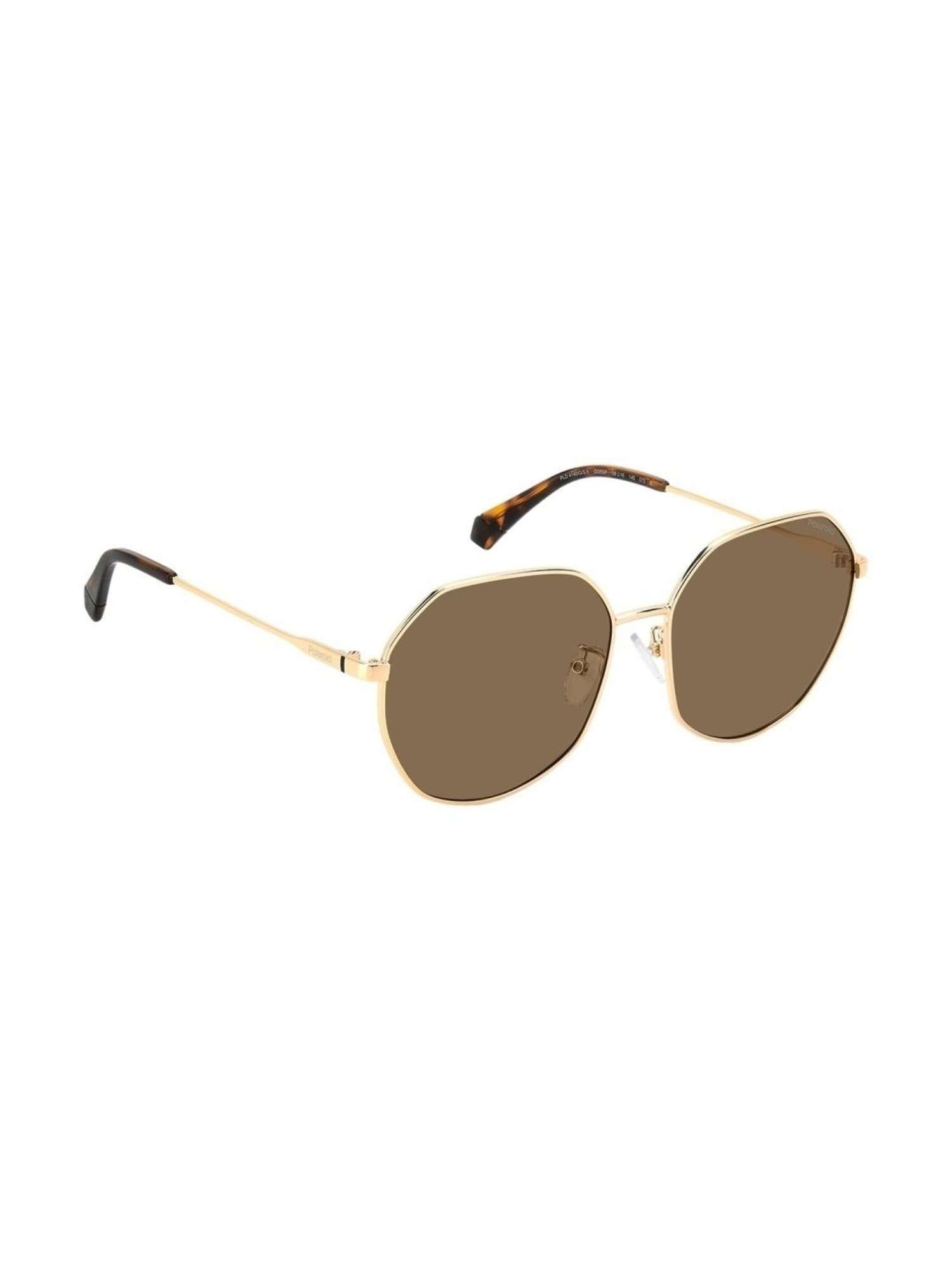 Polaroid Brown Geometric Polarised and UV Protected Lens Sunglasses for Women